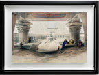 View from under the portico of Temple of Edfou in upper Egypt