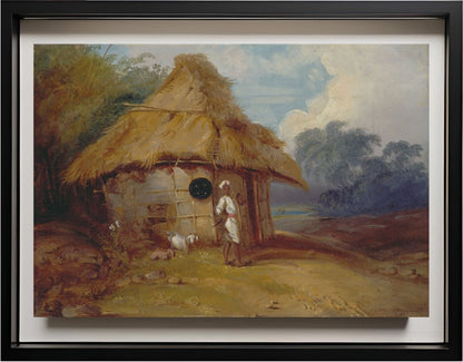 View in Southern India, with a Warrior Outside his Hut