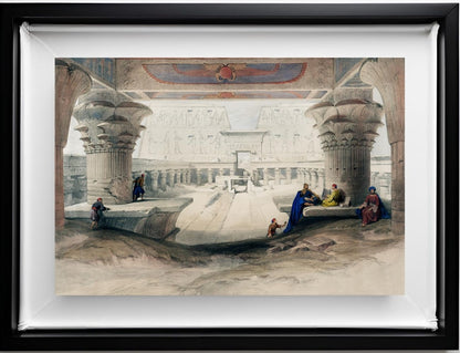 View from under the portico of Temple of Edfou in upper Egypt
