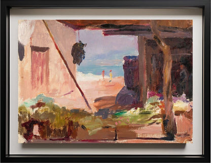 Fragment of buildings at the seaside. From the journey to Constantinople