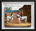 Grey Carriage Horses in the Coachyard at Putteridge Bury