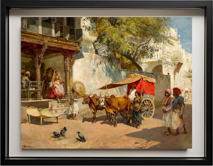 Nautch girls and bullock gharry, Ahmedabad