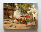 Nautch girls and bullock gharry, Ahmedabad