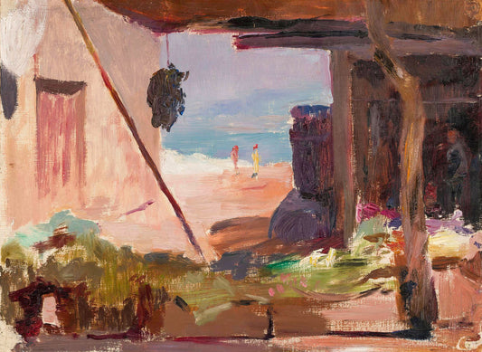 Fragment of buildings at the seaside. From the journey to Constantinople