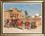 A Wedding Procession before a Palace in Rajasthan