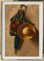 Umbrella, Hat and Carpet Bag