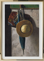 Straw Hat, Bag and Umbrella
