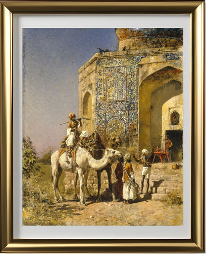 The Old Blue-Tiled Mosque Outside of Delhi, India