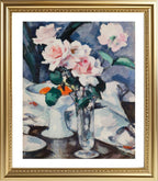 Pink Roses in a Glass Vase