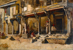 Merchants along a street in Bombay