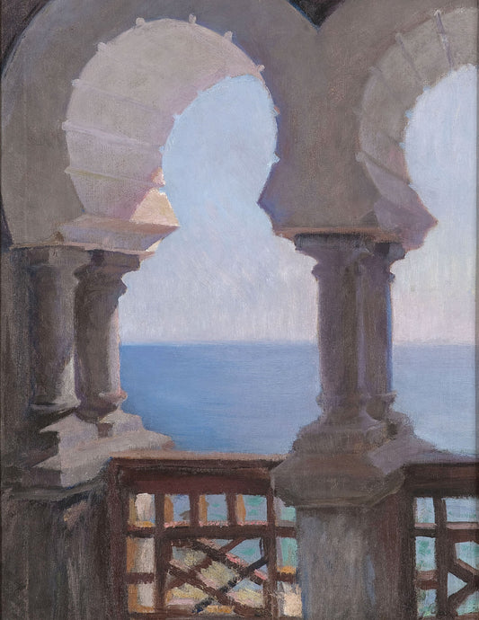 Moorish porch of the Bakhchi-Dere villa in Yalta. From the journey to Crimea