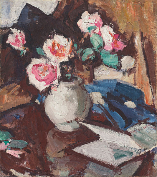 Pink Roses in a Vase