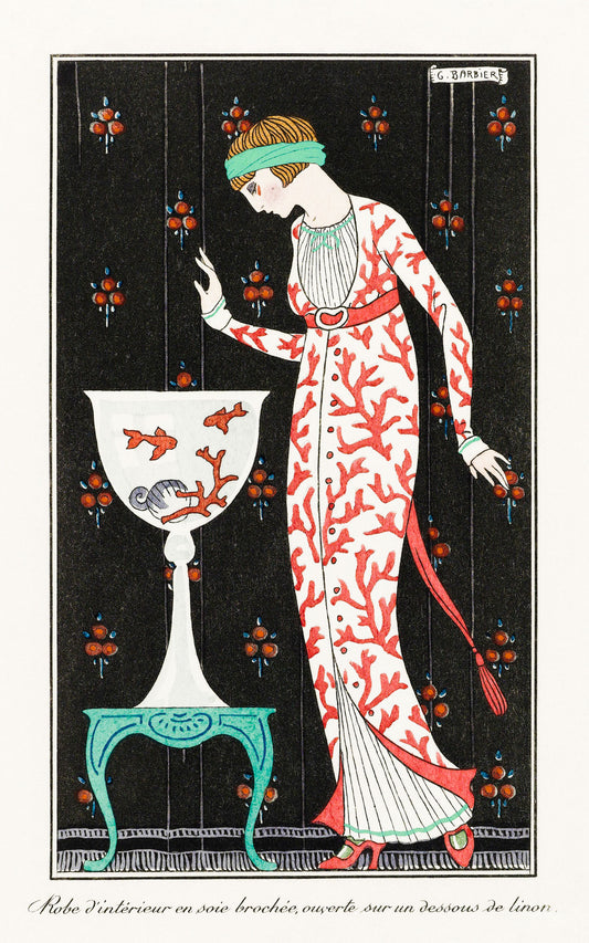 Robe d'Intérieur en Soie Brochée