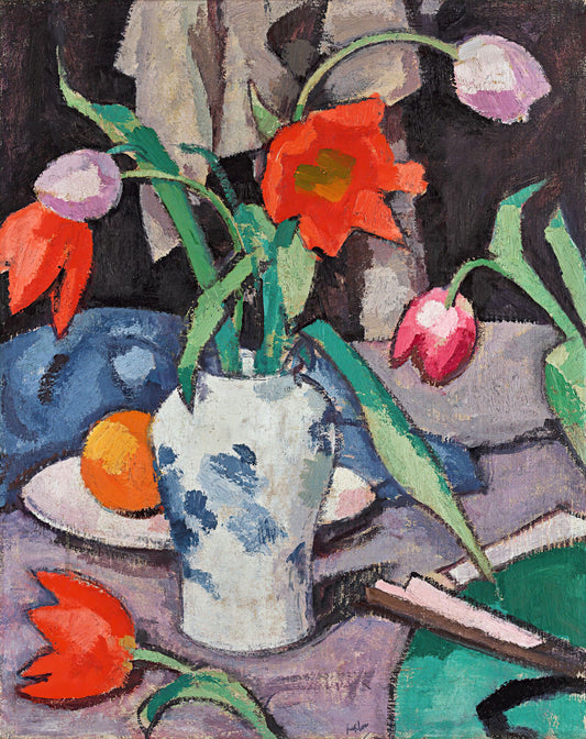 Still Life With Tulips And Fan 2