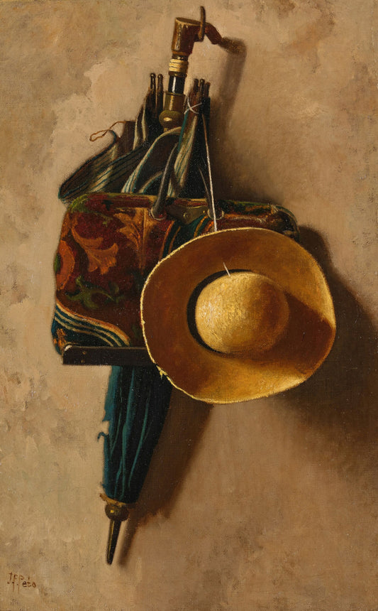 Umbrella, Hat and Carpet Bag