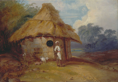 View in Southern India, with a Warrior Outside his Hut