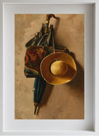 Umbrella, Hat and Carpet Bag