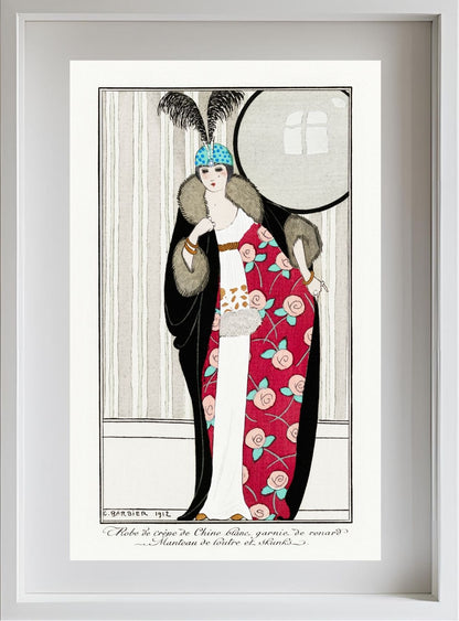Robe de Crêpe de Chine Blanc