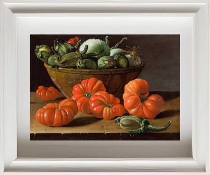 Still Life With Tomatoes, A Bowl Of Aubergines And Onions