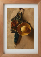 Umbrella, Hat and Carpet Bag