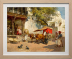 Nautch girls and bullock gharry, Ahmedabad