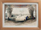 View from under the portico of Temple of Edfou in upper Egypt